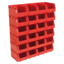 Sealey TPS324R Plastic Storage Bin 148 x 240 x 128mm - Red Pack of 24