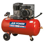 Sealey SAC1103B Compressor 100ltr Belt Drive 3hp with Cast Cylinders & Wheels