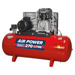 Sealey SAC52775B Compressor 270ltr Belt Drive 7.5hp 3ph 2-Stage - Cast Cylinders