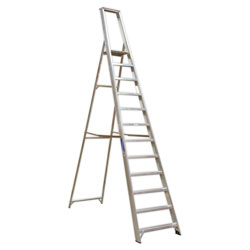 Sealey AXL12 Aluminium Step Ladder 12-Tread Industrial BS 2037/1