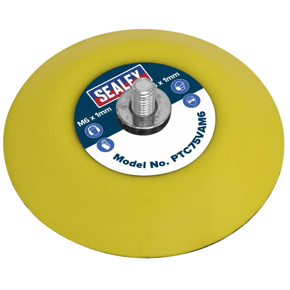 Sealey PTC75VAM6 Hook Loop Backing Pad O71mm M6 x 1mm Rapid Electronics