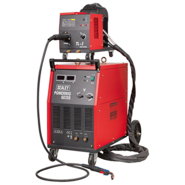 Sealey POWERMIG6035S Professional MIG Welder 350Amp 415V 3ph with Binzel Euro Torch & Portable Wire Drive