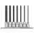 Sealey AK62254 Hex Socket Bit Set 7pc 3/8Sq Drive 110mm Metric