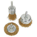Sealey BWBS03 Wire Brush Set 3pc Brassed