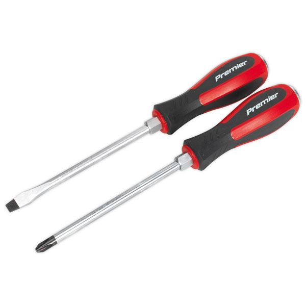 Sealey AK4938 Screwdriver Set 2pc Hammer-Thru