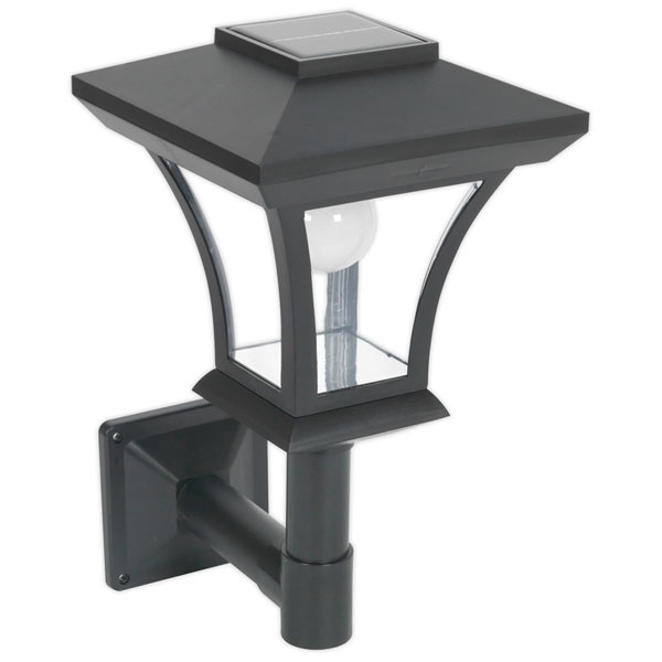 Sealey GL61 LED Solar Powered Garden Lamp Wall Mounting | Rapid Online