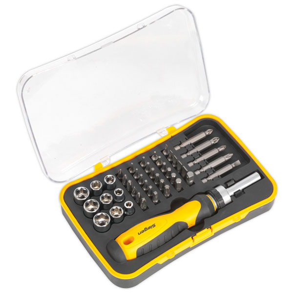Siegen Socket & Bit Set 45PC Ratchet Screwdriver