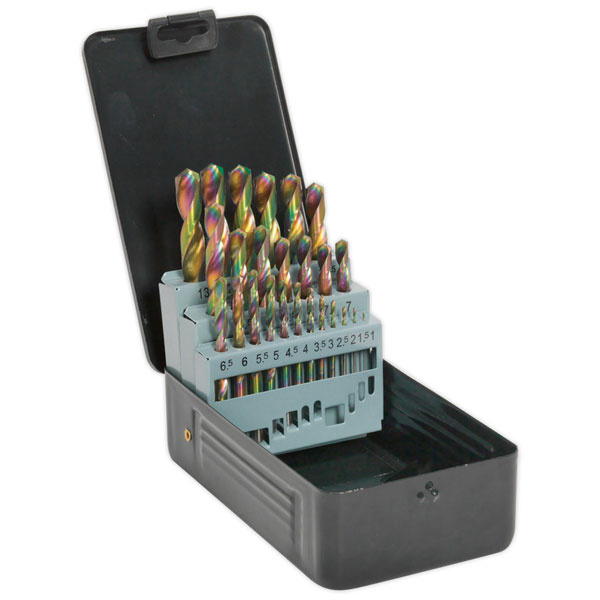 Siegen HSS Drill Bit Set 25PC Edge Ground - Metric DIN 338