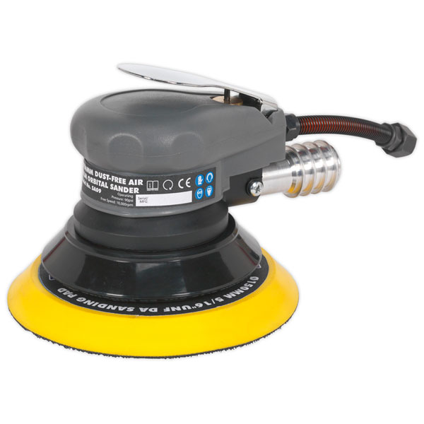 Sealey SA09 Air Palm Orbital Sander 150mm Dust-Free