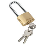 Sealey PL101L Brass Body Padlock Long Shackle 40mm