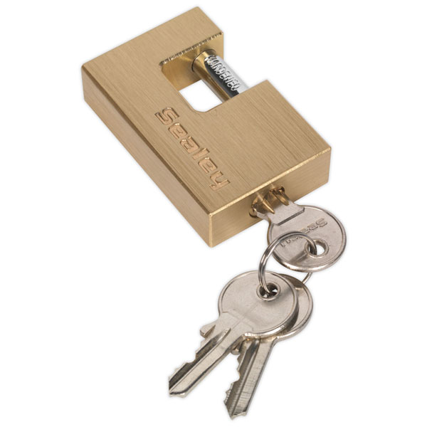 Sealey PL108 Brass Body Shutter Padlock 60mm