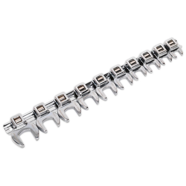 Sealey AK5989 Crow's Foot Open End Spanner Set 10pc 3/8"Sq Drive Metric