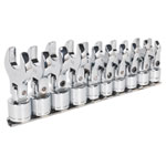 Siegen S01043 Flexible Crow's Foot Open End Spanner Set 10pc 3/8Sq Drive Metric