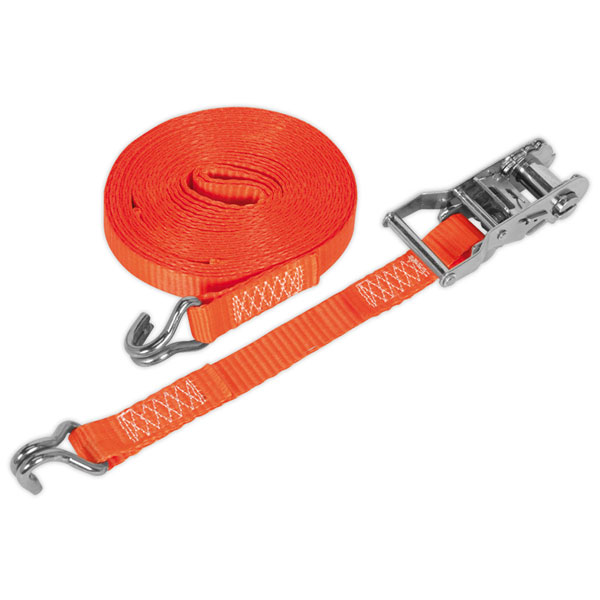 Sealey TD1510J Ratchet Tie Down 25mm x 10m Polyester Webbing 1500kg Load Test