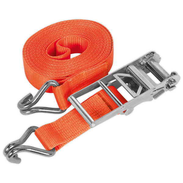 Sealey TD10008J Ratchet Tie Down 75mm x 8m Polyester Webbing 10000kg Load Test