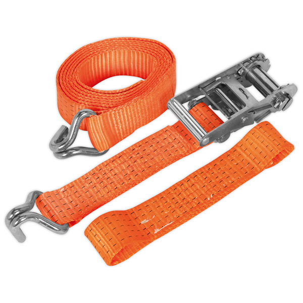 Sealey TDRWA Car Transporter Ratchet Tie Down 50mm x 3m Alloy Wheel - Single 5000kg Load Test