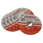 Sealey PTC/115CT5 Cutting Disc Ø115 x 1.6mm 22mm Bore - Pack Of 5