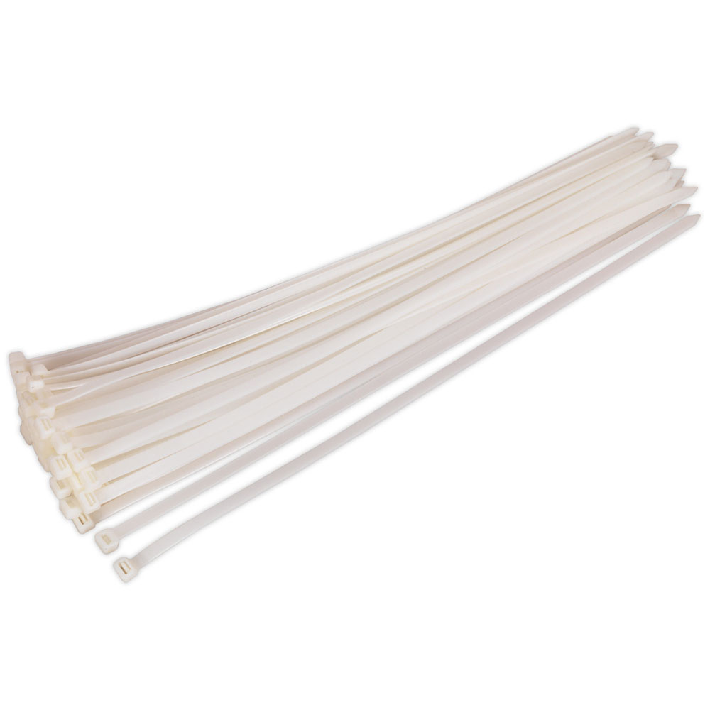 Sealey CT65012P50W Cable Ties 650 x 12mm White Pack Of 50 | Rapid Online