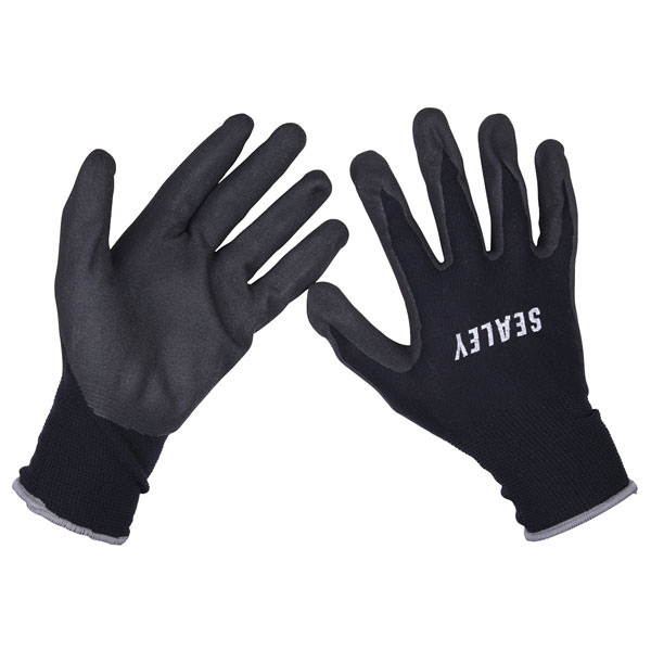 Sealey Nitrile Foam Palm Gloves - Extra Large Pack of 12 Pairs