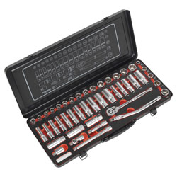 Sealey AK692P Socket Set 45pc 3/8Sq Drive 6pt WallDrive®