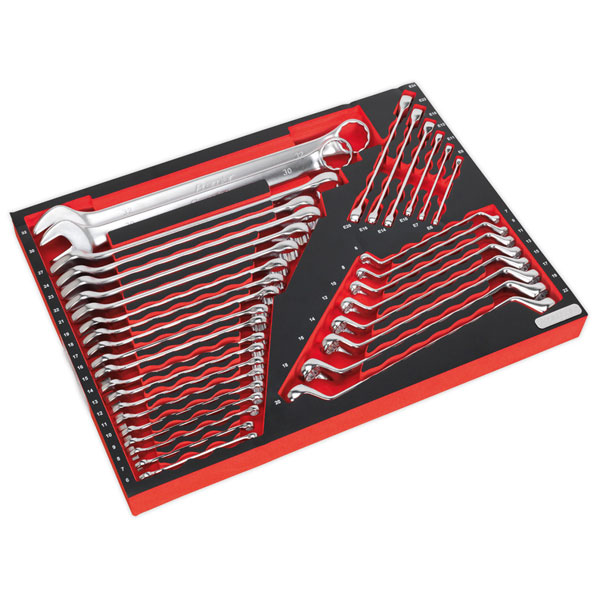 Sealey TBTP03 Tool Tray with Spanner Set 35pc
