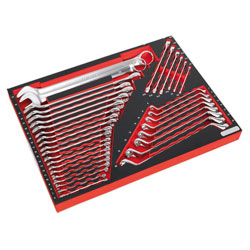 Sealey TBTP03 Tool Tray with Spanner Set 35pc