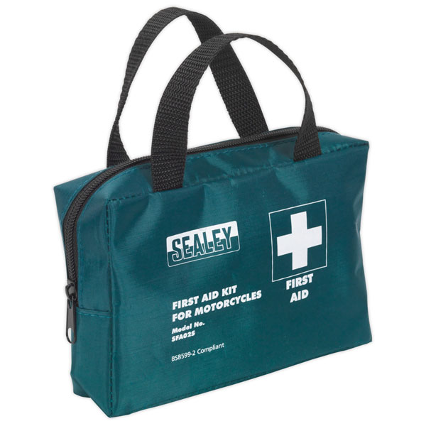 Sealey SFA02S First Aid Kit Small for Mopeds & Motorcycles - BS 8599-2 Compliant