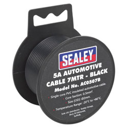 Sealey AC0507B Automotive Cable 5A 7mtr Black