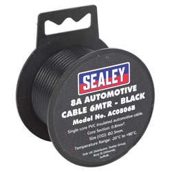 Sealey AC0806B Automotive Cable 8A 6mtr Black