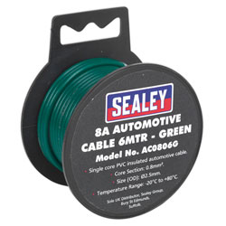 Sealey AC0806G Automotive Cable 8A 6mtr Green