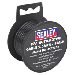 Sealey AC2725B Automotive Cable 27A 2.5mtr Black