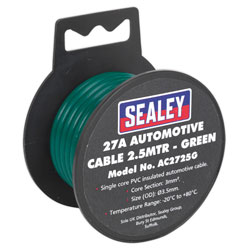 Sealey AC2725G Automotive Cable 27A 2.5mtr Green