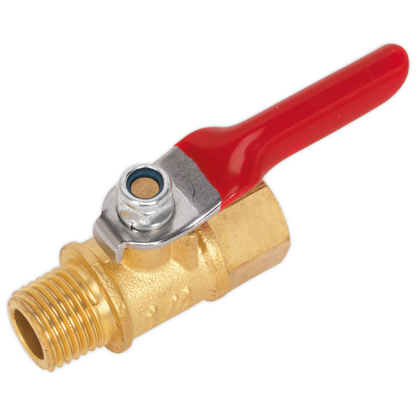 Sealey SA906 Lever Ball Valve 1/4"BSPT (M) x 1/4"BSP (F)
