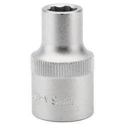 Draper Expert 09855 Expert 9mm 1/2 Sq. Dr. Hi-Torq Satin Chrome 6 Point Socket