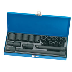 Draper Expert 54651 19 Piece 1/2 Square Drive Hi-torq Metric Impact Socket Set