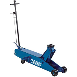 Draper 10 Tonne Long Chassis Hydraulic Trolley Jack with 'quick Lift' Facility