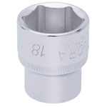 Elora 15235 18mm 3/8" Square Drive Hexagon Socket