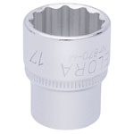 Elora 25937 17mm 3/8" Square Drive Bi-hexagon Socket
