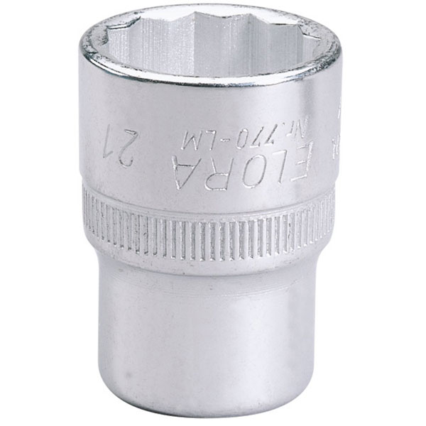 sockets manufactured from chrome vanadium steel hardened Professional Quality Chamfered end allo 21MM 1/2 SQUARE DRIVE ELORA BI-HEXAGON SOCKET tempered and chrome plated for corrosion protection