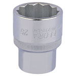 Elora 24707 25mm 1/2" Square Drive Bi-hexagon Socket