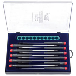 Draper Expert 50809 11 Piece Precision Screwdriver Set with Wall Rack