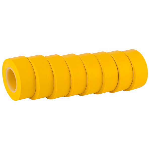  11913 10mx19mm Yellow Insulation Tape to BSEN60454/TYPE2 Pack Of 8