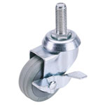 Draper 65471 50mm Dia. Swivel Bolt Fixing Rubber Castor with Brake - S.w.l 50kg