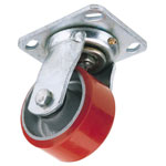Draper 65526 125mm Dia Swivel Plate Fixing Polyurethane Wheel - S.w.l 300kg