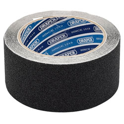 Draper 63384 3.7m x 50mm Black Heavy Duty Safety Grip Tape Roll