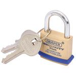 Draper 64160 30mm Solid Brass Padlock and 2 Keys