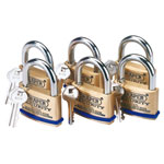 Draper 67663 Pack of 6 x 60mm Keyed Alike Solid Brass Padlocks