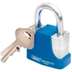 Draper 64181 44mm Laminated Steel Padlock and 2 Keys