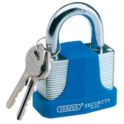 Draper 64182 50mm Laminated Steel Padlock and 2 Keys