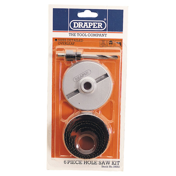Draper 18053 32m - 63mm 7 Piece Holesaw Kit Carbon Steel for Wood ...